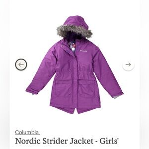 Columbia Nordic Strider Jacket - Girls size L (14-16) Color - Iris Glow